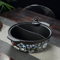 玉瓷科技纯陶瓷珐琅彩鸳鸯锅