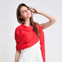 久慕 精纺羊毛素色披肩 围巾 围脖 10种颜色可选