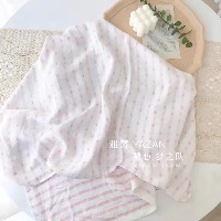 国内贸易  雅赞夏季双层纱布印花毯薄款纱布单小盖被透气吸汗空调房被毛巾被