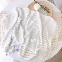 国内贸易  雅赞夏季双层纱布印花毯薄款纱布单小盖被透气吸汗空调房被毛巾被