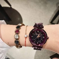 国内贸易   帝米妮星空底盘个性时尚潮流女士手表懒人吸铁表带女款女表