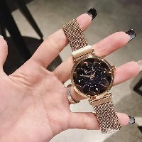 国内贸易   帝米妮星空底盘个性时尚潮流女士手表懒人吸铁表带女款女表