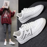 国内贸易    小白鞋女鞋2022春季新韩版平底时尚学生休闲运动扳鞋单鞋潮轻便女（鞋码备注））