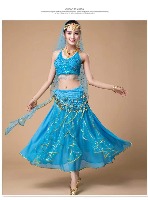 国内贸易  新款肚皮舞服装演出服   印度舞蹈服装成人肚皮舞套装表演服练功服（颜色备注五件套））