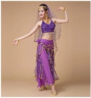 国内贸易  新款肚皮舞服装演出服   印度舞蹈服装成人肚皮舞套装表演服练功服（颜色备注五件套））