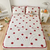 国内贸易   夏季乳胶凉席三件套夏被家用可水洗折叠式冰丝软席学生宿舍席子（颜色备注尺码   180*200cm））