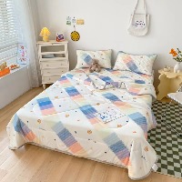 国内贸易   夏季乳胶凉席三件套夏被家用可水洗折叠式冰丝软席学生宿舍席子（颜色备注尺码   180*200cm））