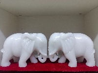 玉象(一对)   汉白玉   20*8*14/只*2