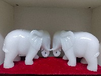 玉象(一对)   汉白玉   20*8*14/只*2